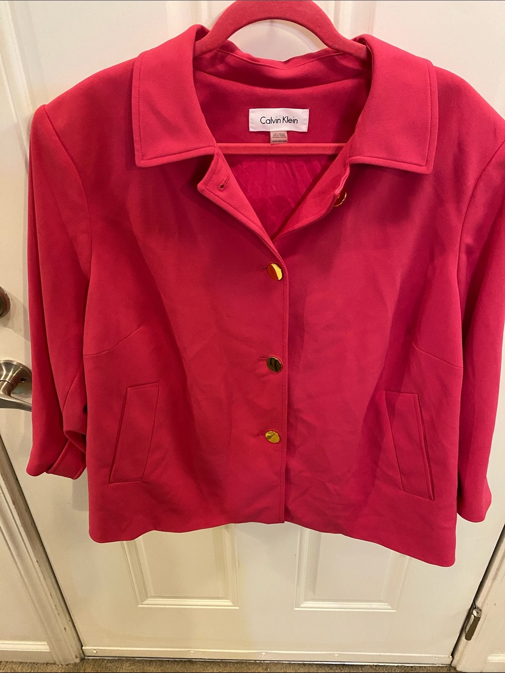 Calvin Klein Hot Pink Button-Front Women's Topper